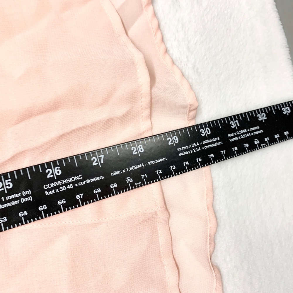 Attention Sheer Chiffon Sleeveless Button Down Womens Size M Peach Pink Blouse - Picture 5 of 8